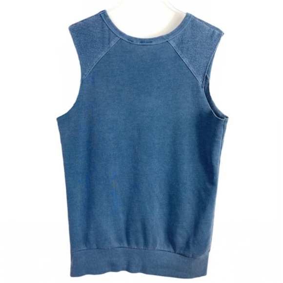 JUNK food Free Spirit Sleeveless Sweatshirts Tank Top in Vintage Teal Blue - Picture 3 of 5
